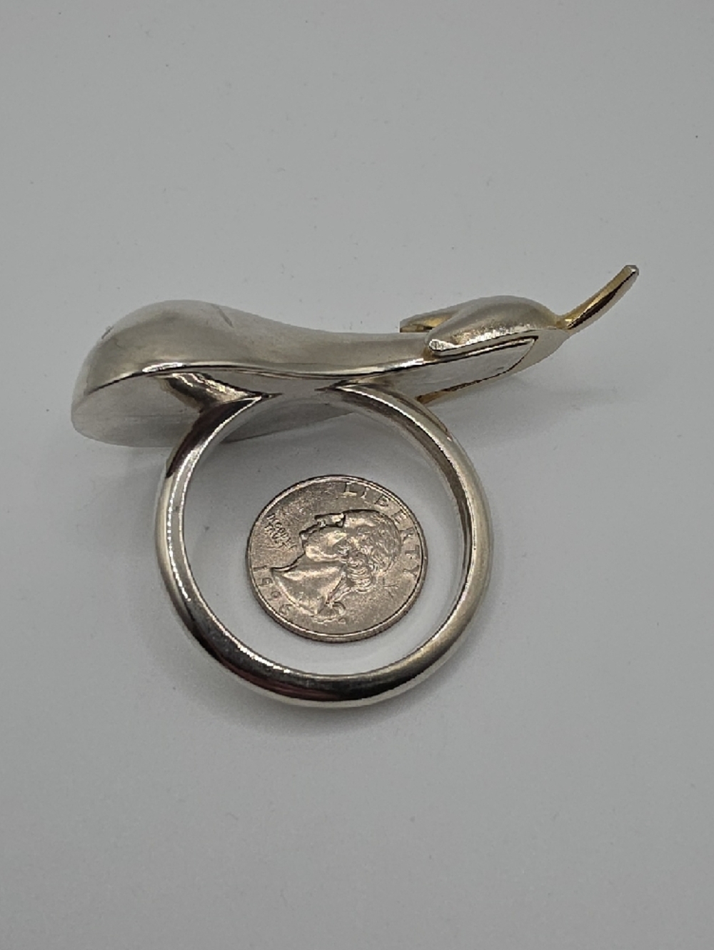 VINTAGE Joie de Vivre Eggplant Napkin Rings – Silver & Gold Tone (set of 6) - Picture 7 of 7